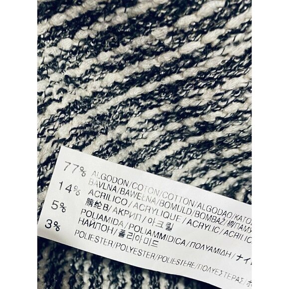 Zara Top Womens Small Metallic Tweed Textured Long Sleeves Boho Stretch Y2K - Picture 6 of 7